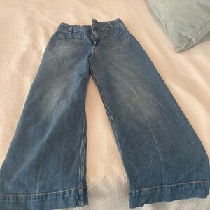 Cropped wide legged jeans